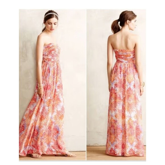 Anthropologie Moulinette Soeurs Maxi Dress Size 2 Convertible Prom Bohemian NWT - Picture 1 of 15